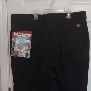 Dickies Black Plain Front Twill Pants Classic Fit Work Pants Size 40X32 NWT